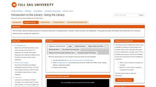 Using the Library - Introduction to the Library - LibGuides at Full Sail ...