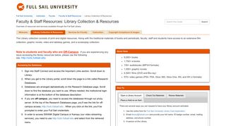 Faculty & Staff Resources - LibGuides at Full Sail University