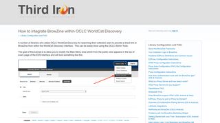 How to integrate BrowZine within OCLC WorldCat Discovery ...