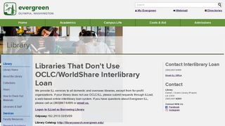 Libraries That Don't Use OCLC/WorldShare Interlibrary Loan | The ...