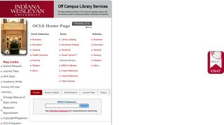 Home Page -- Off Campus Library Services (OCLS) 800.521.1848