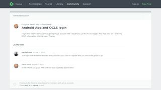 Android App and OCLS login | Treehouse Community