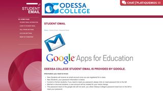 Odessa College Student Email is provided by Google.