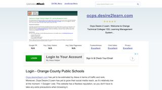 Ocps.desire2learn.com website. Login - Orange County Public Schools.