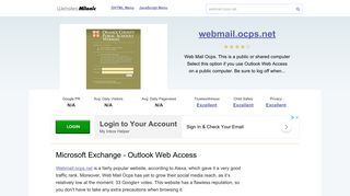 Webmail.ocps.net website. Microsoft Exchange - Outlook Web Access.