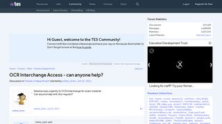 OCR Interchange Access - can anyone help? | TES Community