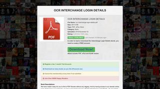 Ocr Interchange Login Details PDF - daisi