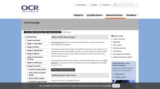 OCR Interchange - free, secure website for centres
