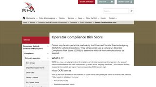Operator Compliance Risk Score - Road Haulage Association