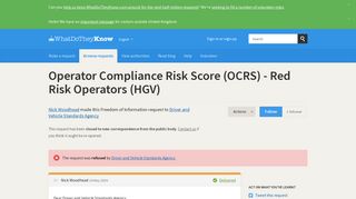 Operator Compliance Risk Score (OCRS) - Red Risk Operators (HGV ...