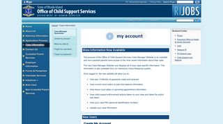 State of Rhode Island: Office of Child Support Services caseinfo