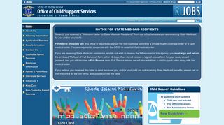 State of Rhode Island: Office of Child Support Services