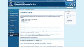 State of Rhode Island: Office of Child Support Services Non-Custodial ...