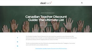 Canadian Teacher Discount Guide: The Ultimate List - Dealhack ...