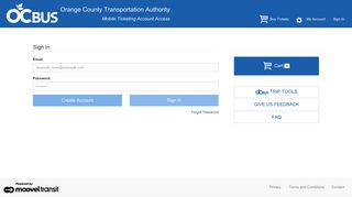 OCTA Mobile Ticketing - Sign In