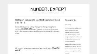 Octagon Insurance Contact Number: 0344 561 4615 – Contact Numbers