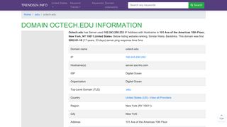 octech.edu | Domain infomation, DNS analytics | trends24.info