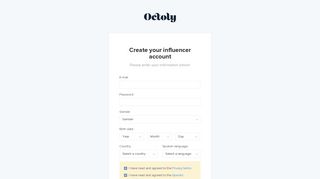 Create your Influencer Account | Octoly.com