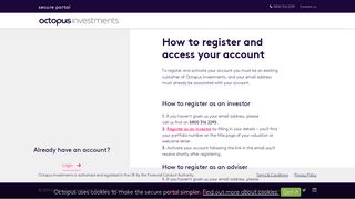 How to register as an adviser - Octopus Secure Portal