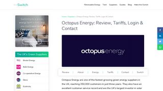 Octopus Energy: Review, Tariffs, Login & Contact | The Switch