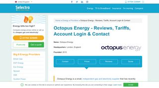 Octopus Energy - Reviews, Tariffs, Account Login & Contact | Selectra