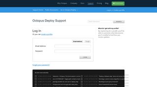 Log in / FAQs - Octopus Deploy Support