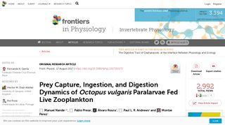 Prey Capture, Ingestion, and Digestion Dynamics of Octopus vulgaris ...