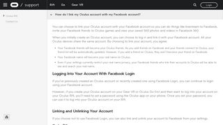 Linking Your Oculus Account with Facebook - Oculus Support