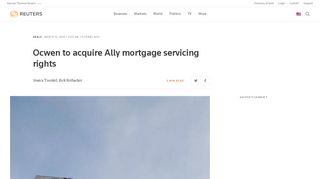 Ocwen to acquire Ally mortgage servicing rights | Reuters