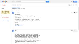 ODBC Driver login screen?? - Google Groups