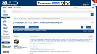 [Microsoft][ODBC SQL Server Driver]Login timeout expired - SQL ...