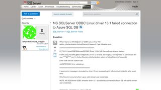 MS SQLServer ODBC Linux driver 13.1 failed connection to Azure SQL ...