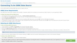 Connecting To An ODBC Data Source
