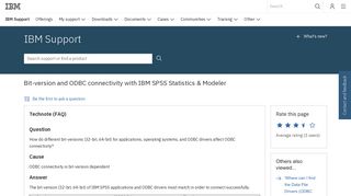 Bit-version and ODBC connectivity with IBM SPSS Statistics & Modeler