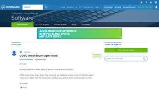 ODBC excel driver login failed - TechRepublic
