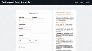 Register an account | On Demand Court Records