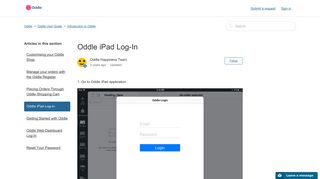 Oddle iPad Log-In – Oddle