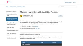 Manage your orders with the Oddle Register – Oddle