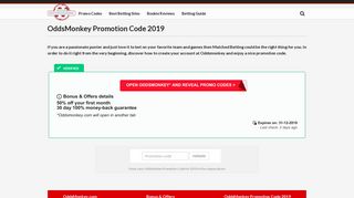 OddsMonkey Promotion Code 2019 - OnlineBettingCodes.uk