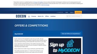 ODEON Cinemas - MyODEON Online discount