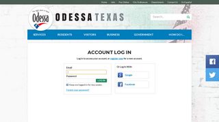 Account Log In | City of Odessa, Texas
