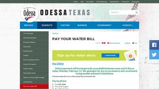 Pay your water bill | City of Odessa, Texas