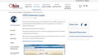 ODH Gateway Login - Ohio Department of Health - Ohio.gov