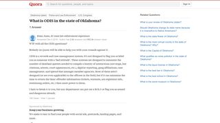 What is ODIS in the state of Oklahoma? - Quora