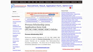 Prerana Scholarship 2019 Application form Link (ST/SC/OBC/SEBC ...