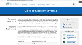 Ohio Food Assistance Program | Benefits.gov