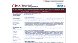 ODJFS Online | Unemployment Compensation FAQ's