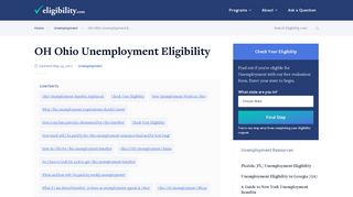 Ohio OH Unemployment Eligibility - Eligibility.com