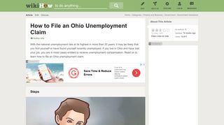 How to File an Ohio Unemployment Claim: 11 Steps (with Pictures)