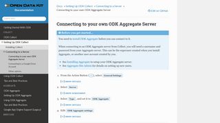 Connecting to your own ODK Aggregate Server — Open Data Kit Docs